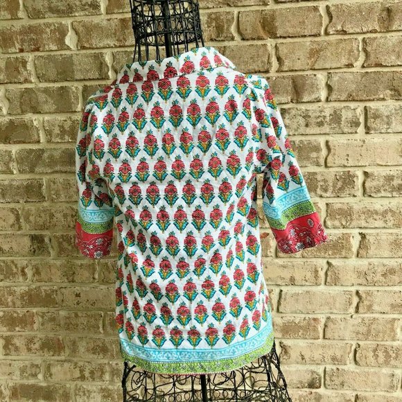 Liza Byrd Floral Top No size tag See my measurements EUC Pit to Pit 16… - Picture 8 of 12